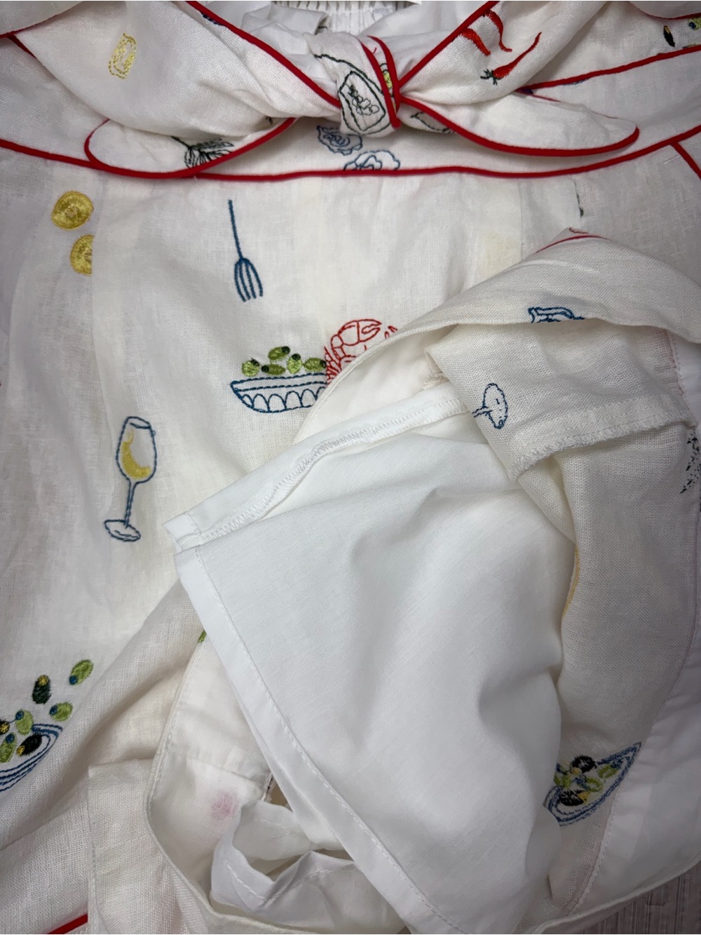 Caroline Constas White Embroidery Linen blend Romper Size Medium - Picture 12 of 12